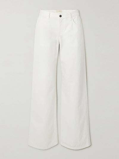 The Row White boyfriend jeans at Collagerie