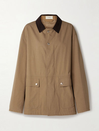 The Row Frank corduroy-trimmed cotton-canvas jacket at Collagerie