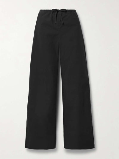 The Row Jubin cropped cotton-poplin wide-leg pants at Collagerie