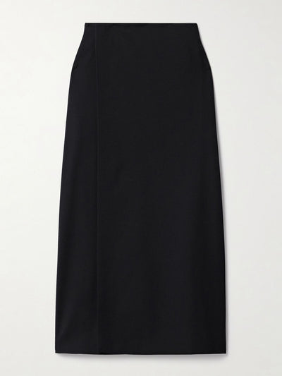 The Row Kavi wool wrap midi skirt at Collagerie