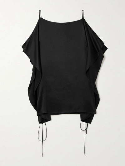 The Row Koray draped silk-satin top at Collagerie