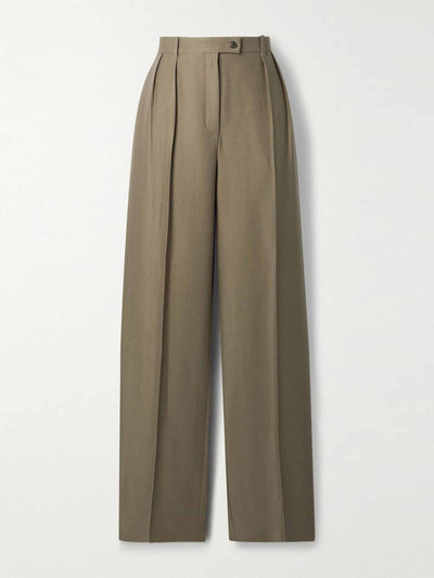 The Row Pleated silk blend trousers at Collagerie