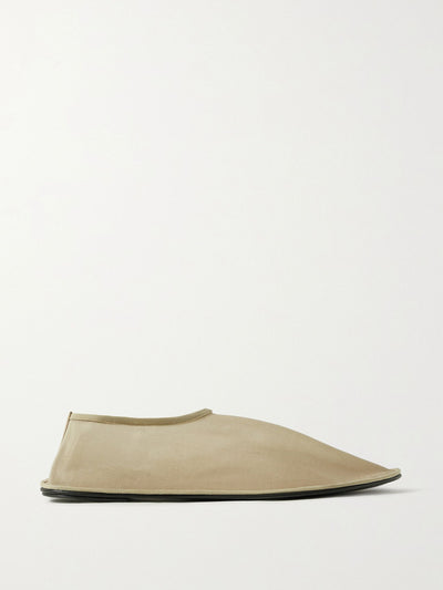 The Row Sock leather-trimmed mesh flats at Collagerie