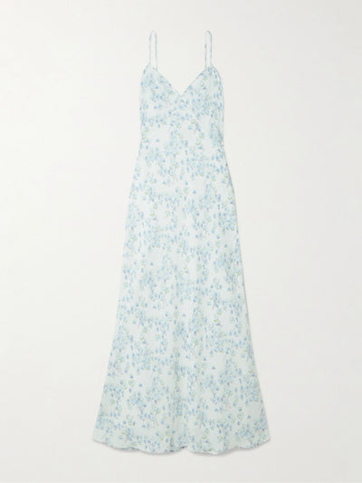 Theory Floral-print satin midi dress at Collagerie