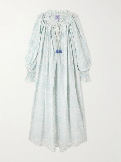 Thierry Colson Vladia tasseled printed cotton-voile midi dress at Collagerie