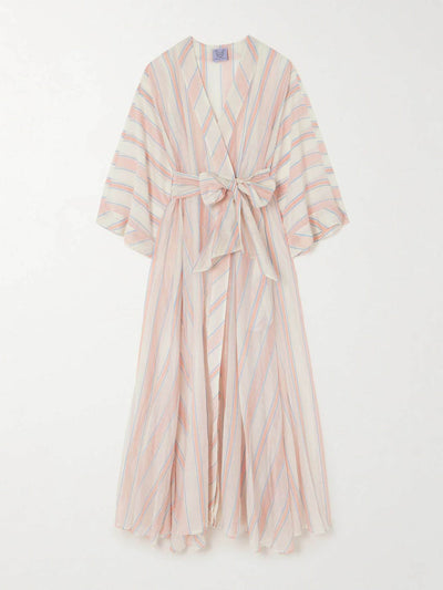 Thierry Colson Almudena striped cotton and silk-blend voile maxi dress at Collagerie