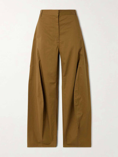 Tibi Chino Sid cotton-blend twill wide-leg pants at Collagerie