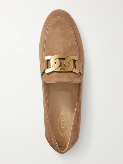 Tod's Kate embellished suede loafers at Collagerie