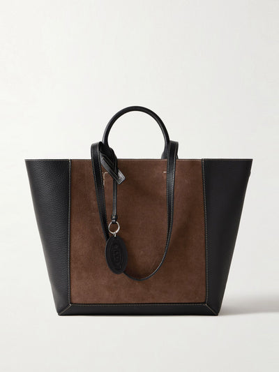 Tod'S Double Up two-tone suede and textured-leather tote at Collagerie