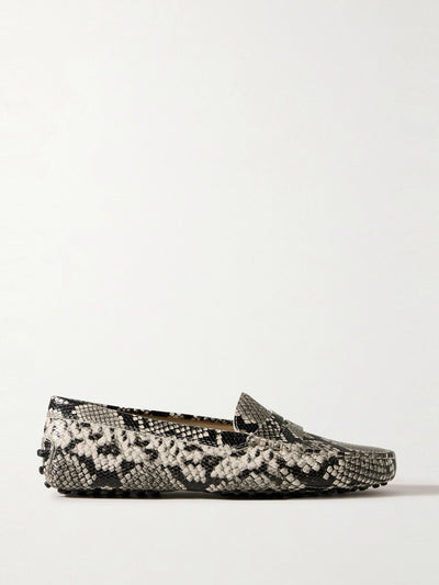 Tod's Gommino snake-effect leather loafers at Collagerie