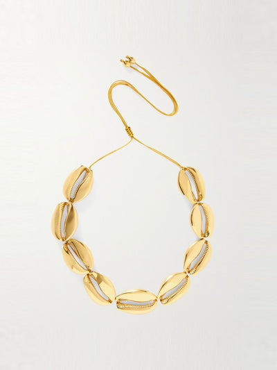 Tohum Concha Mega Puka gold-plated necklace at Collagerie