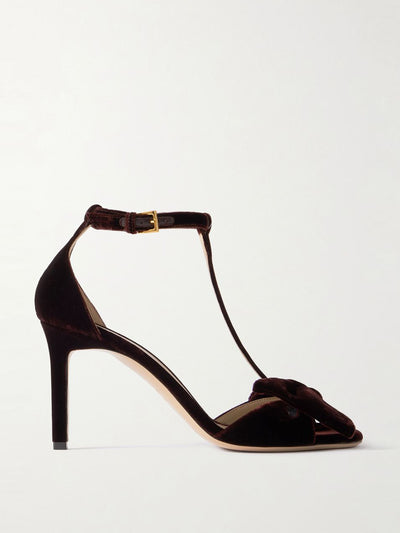 Tom Ford Brigitte bow-embellished velvet sandals at Collagerie