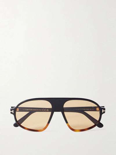 Tom Ford Eyewear Erol aviator-style tortoishell acetate sunglasses at Collagerie