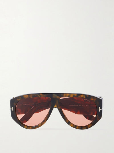 Tom Ford Eyewear Bronson aviator-style tortoiseshell acetate sunglasses at Collagerie