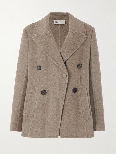 Tory Burch Asymmetric wool-blend twill jacket at Collagerie