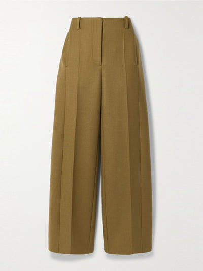 Tory Burch Wool-blend twill wide-leg pants at Collagerie