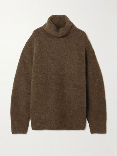 Totême Bouclé turtleneck sweater at Collagerie