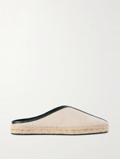 Totême Leather-trimmed canvas slippers at Collagerie