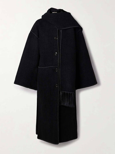 Totême Draped fringed wool-blend bouclé jacket at Collagerie