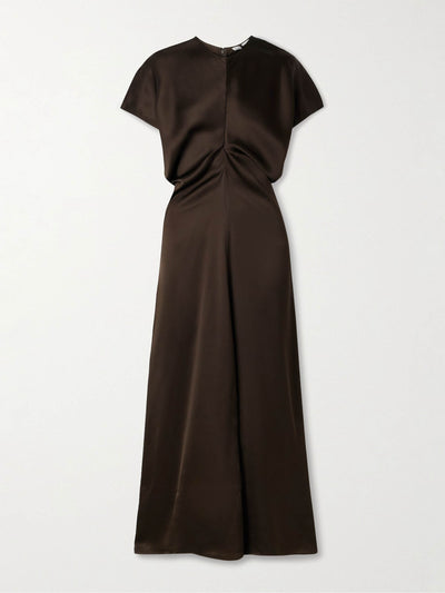 Totême Draped satin maxi dress at Collagerie