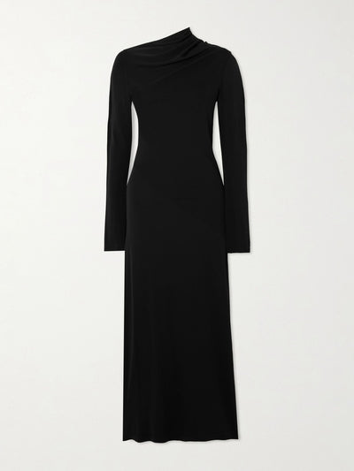 Totême Gathered stretch-jersey midi dress at Collagerie
