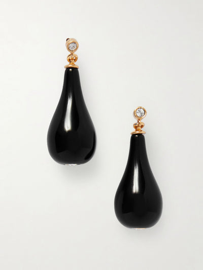 Totême Gold-tone, crystal and onyx earrings at Collagerie