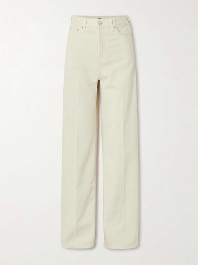 Totême Pleated high-rise wide-leg organic jeans at Collagerie