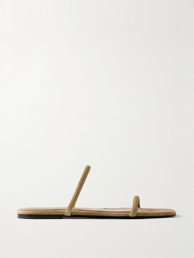 Totême The Minimalist suede sandals at Collagerie