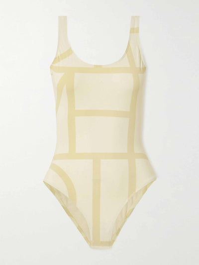 Totême Monogram printed swimsuit at Collagerie