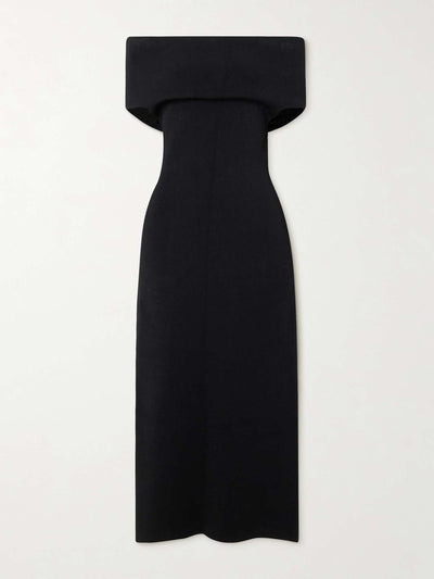 Totême Off-the-shoulder jersey midi dress at Collagerie