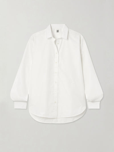 Totême Oversized embroidered organic cotton-poplin shirt at Collagerie