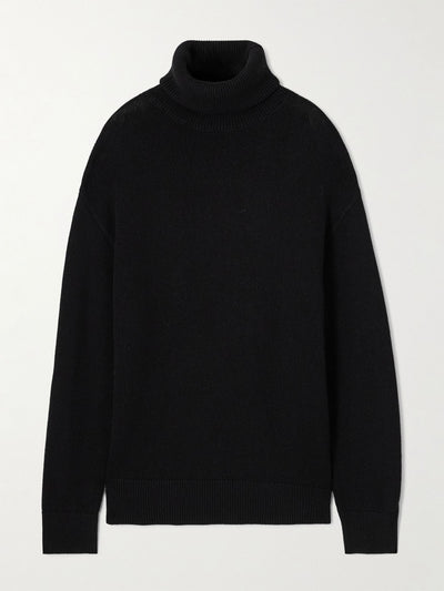 Totême Oversized ribbed organic cotton and cashmere-blend turtleneck sweater at Collagerie