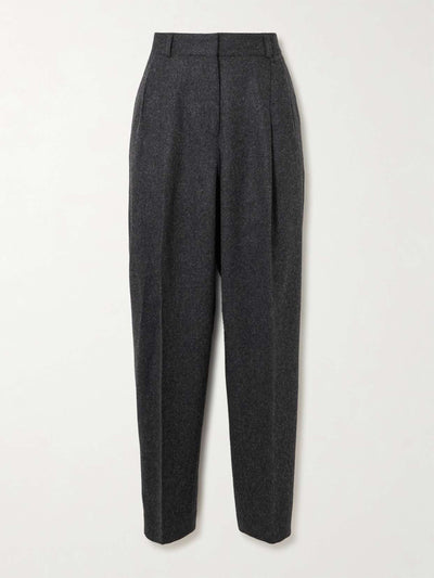 Totême Pleated wool-blend straight-leg pants at Collagerie