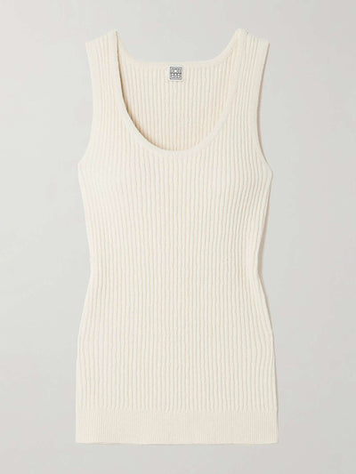 Totême Organic recycled cotton-blend bouclé tank at Collagerie