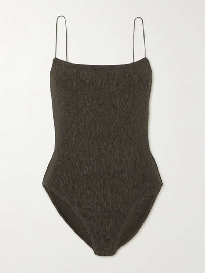 Totême Shirred swimsuit at Collagerie