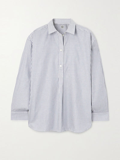 Totême Striped cotton-poplin shirt at Collagerie