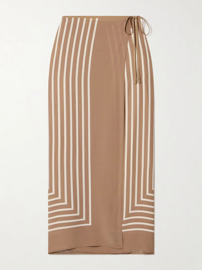 Totême Striped silk-chiffon maxi wrap skirt at Collagerie