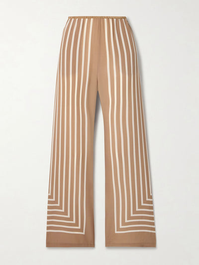 Totême Striped silk-crepe wide-leg pants at Collagerie