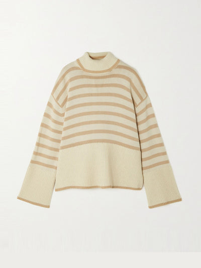 Totême Striped wool-blend turtleneck sweater at Collagerie