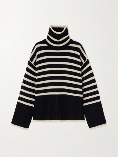 Totême Striped wool-blend turtleneck sweater at Collagerie