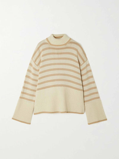 Totême Striped wool-blend turtleneck jumper at Collagerie