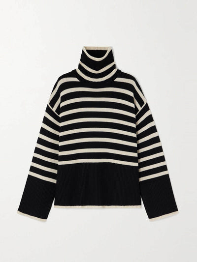 Totême Striped wool-blend turtleneck sweater at Collagerie