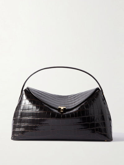 Totême T-Lock croc-effect leather shoulder bag at Collagerie