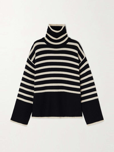 Totême Striped wool-blend turtleneck sweater at Collagerie