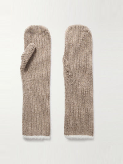 Totême Two-tone wool-blend mittens at Collagerie