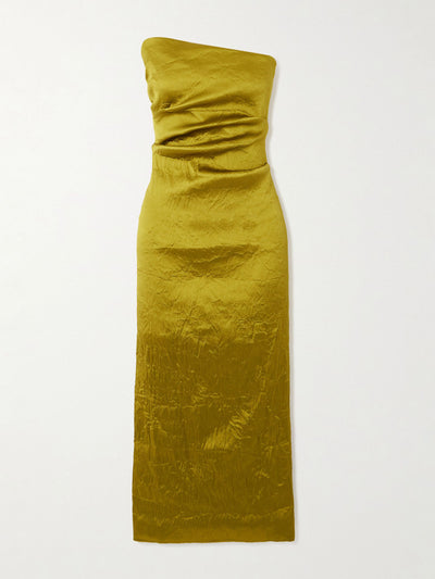 Tove Kezia strapless gathered crinkled twill midi dress at Collagerie