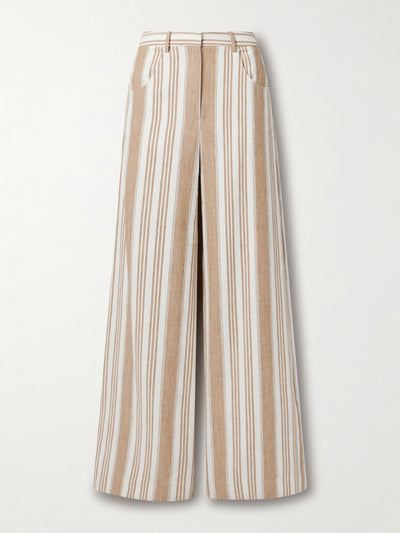 TWP Demie striped linen and cotton-blend wide-leg pants at Collagerie