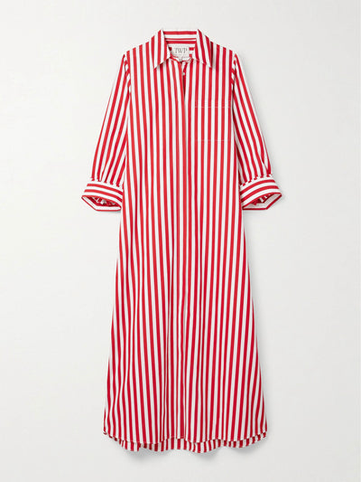 TWP Jenny's oversized striped cotton-poplin maxi shirt dress at Collagerie