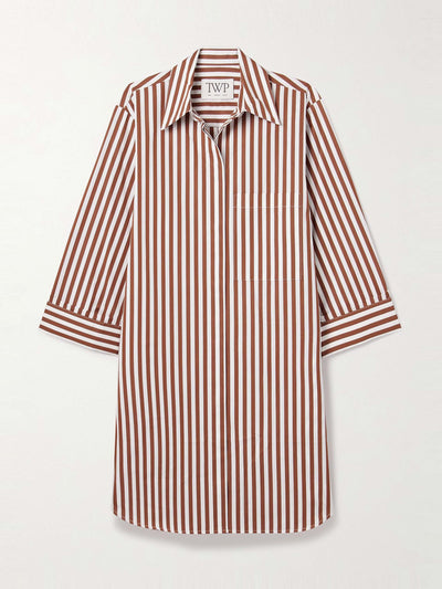 TWP Morning After striped cotton-poplin shirt dress at Collagerie