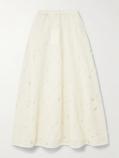 Ulla Johnson Caro embroidered cotton-voile midi skirt at Collagerie